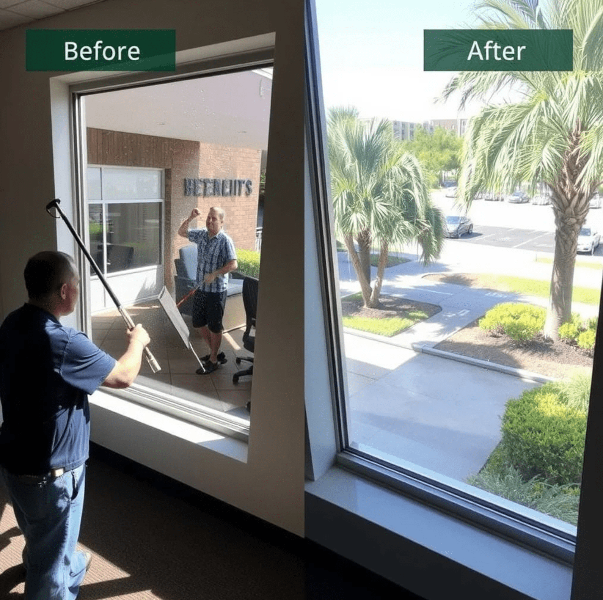 best window cleaning service by golden palm maintenance