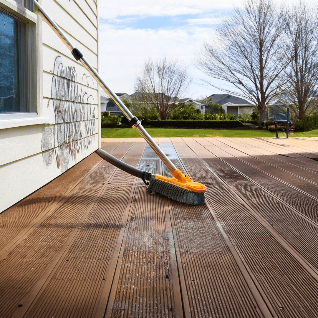 deck and patio power washing by golden palm maintenance